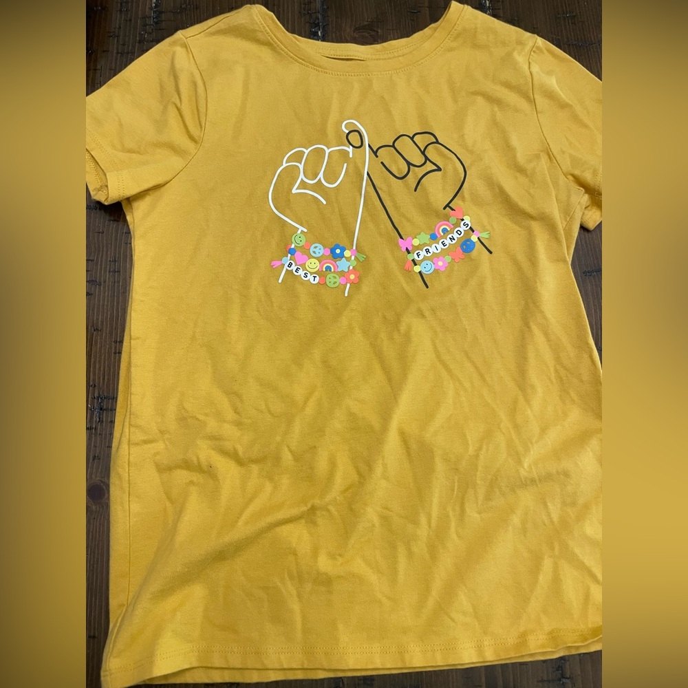 Cat & Jack Yellow Short Sleeve Tee with Graphic Design